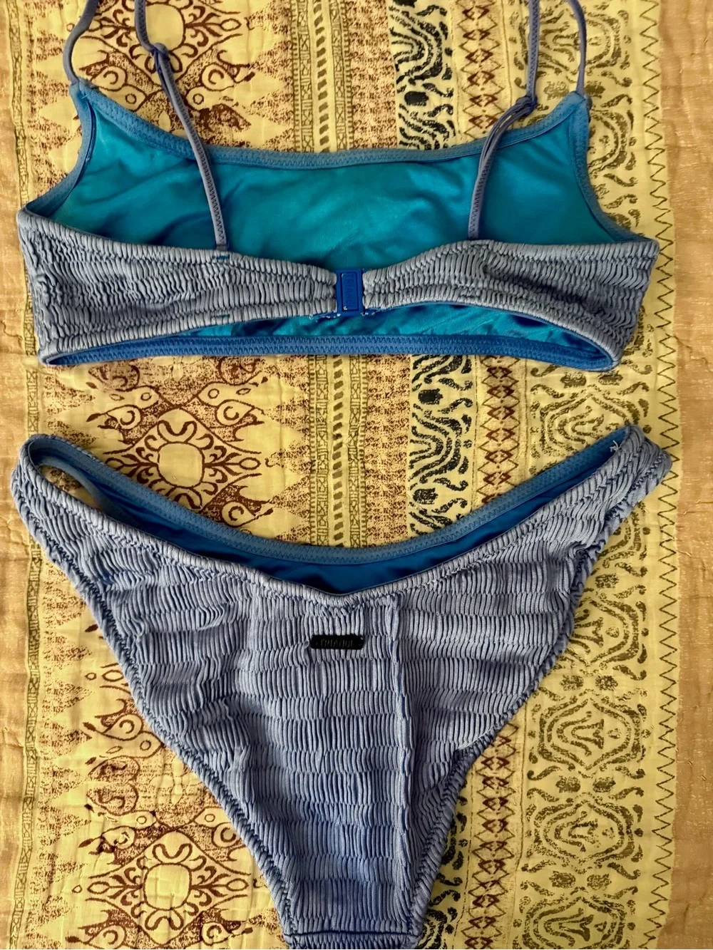triangl swimwear Light Blue Smocked Bikini Set